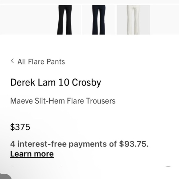 Derek Lam 10 Crosby Maeve Slit Hem Soft White Pants NWOT Size 18 Designer - Picture 5 of 11